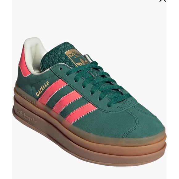 Adidas Gazelle Women's Teal and Coral Sneakers - Picture 2 of 6